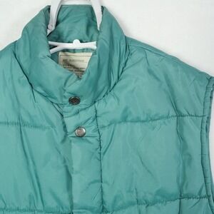 Gap Warehouse Teal Puffer Vest Quilted Snap Front Men's Size XS